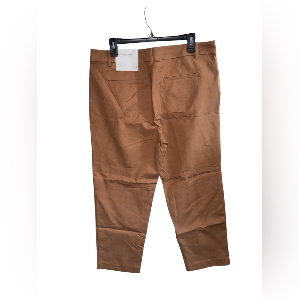NEW LOFT The Rivera Slim Women's Tan Pants Size 14 - Picture 3 of 7